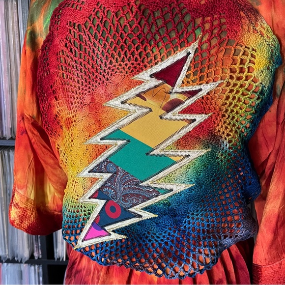 Vintage silk ice dyed mandala patchwork bolt grateful company dead sphere 🌈♻️🪩 - Picture 6 of 16